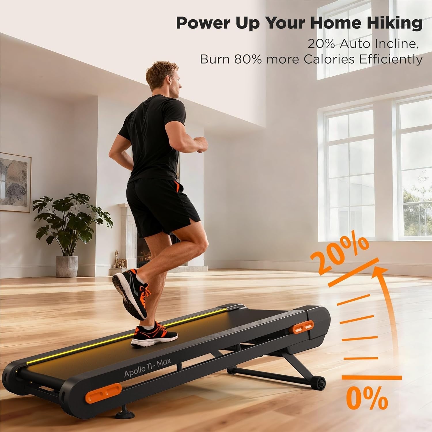 Under Desk Walking Treadmill 3.5HP Quiet Incline Home Office 159KG Capacity