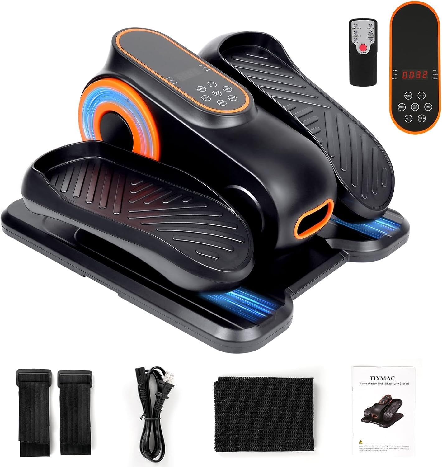 Under Desk Elliptical Trainer Electric Quiet Seated Pedal Leg Exerciser