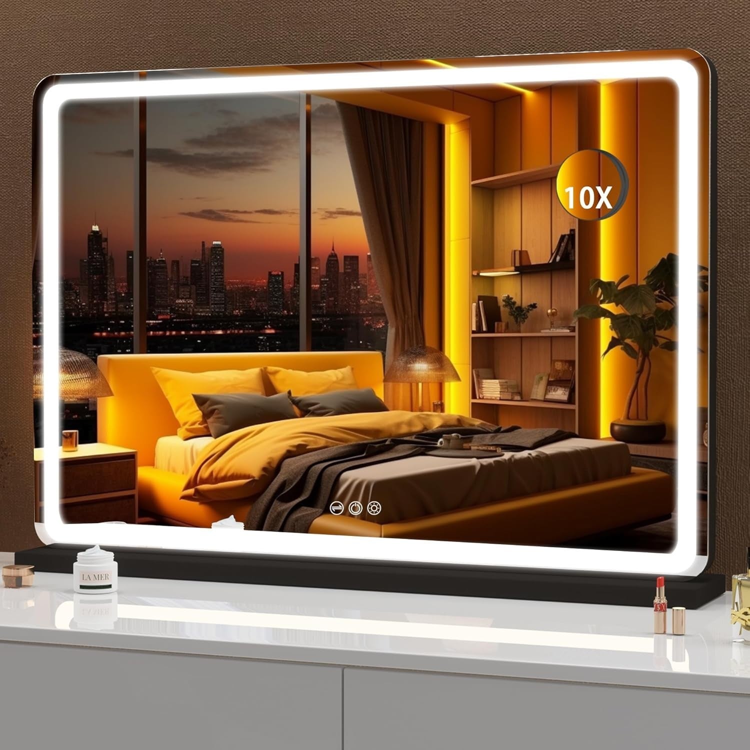 LED Vanity Mirror 80x58cm Touch Control Makeup Mirror with 3 Light Modes