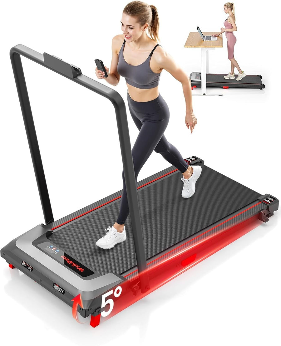 Compact Under Desk Treadmill 330lbs Capacity Low Noise LED Display Home Office