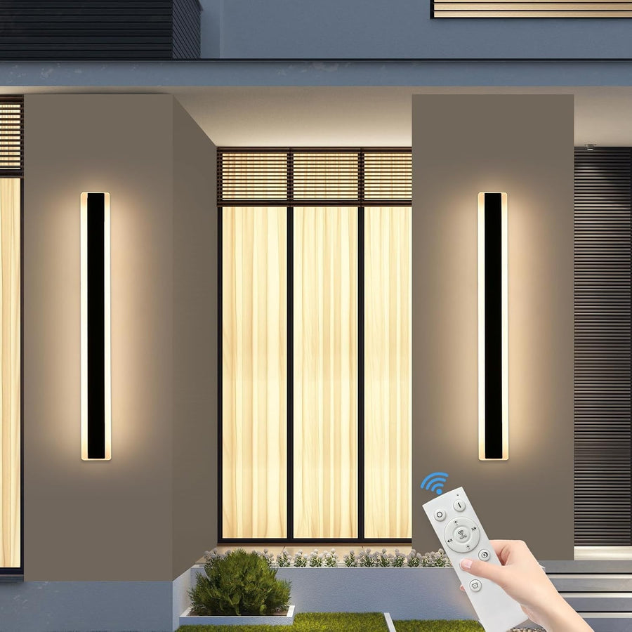 120cm 42W Outdoor Dimmable LED Wall Light 3-Color Remote Control Set