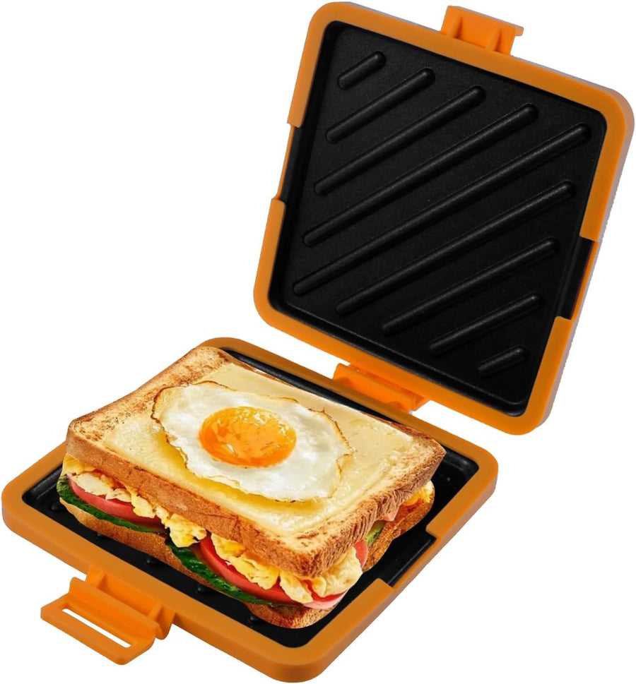 Microwave Toastie Sandwich Maker Silicone Non-Stick Heatwave Technology Orange
