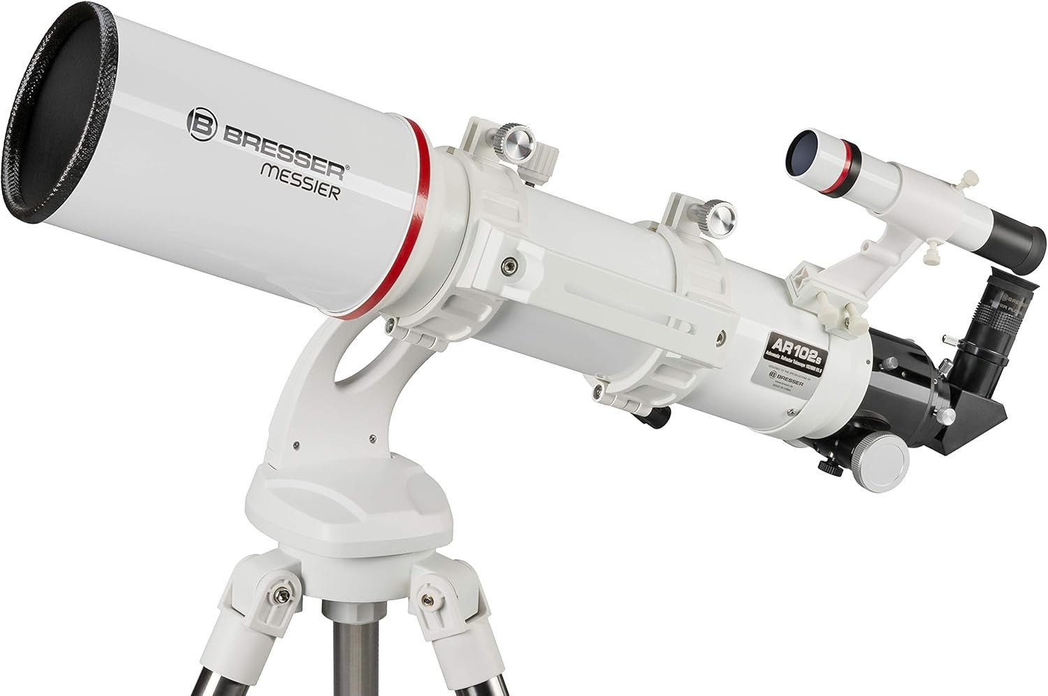 102mm 600mm White Refractor Telescope AZ Mount Tripod Manual Focus OTA