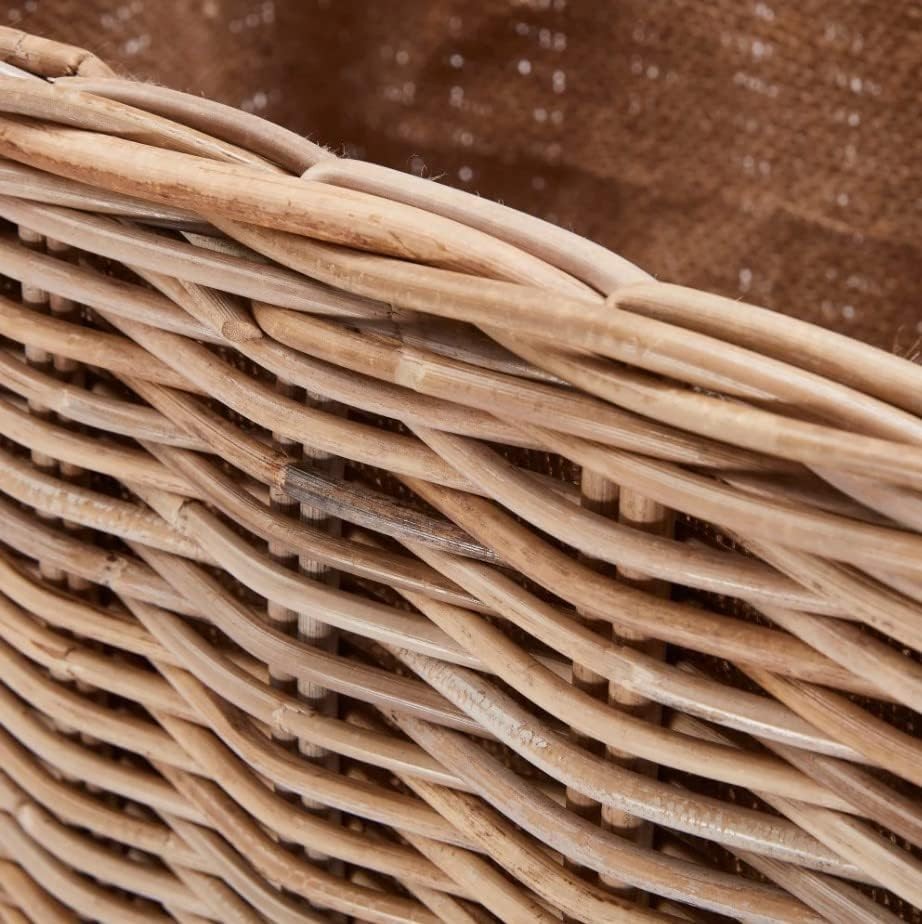 Large Kubu Rattan Laundry Basket on Wheels – Handmade Woven Storage Box 70x44x54