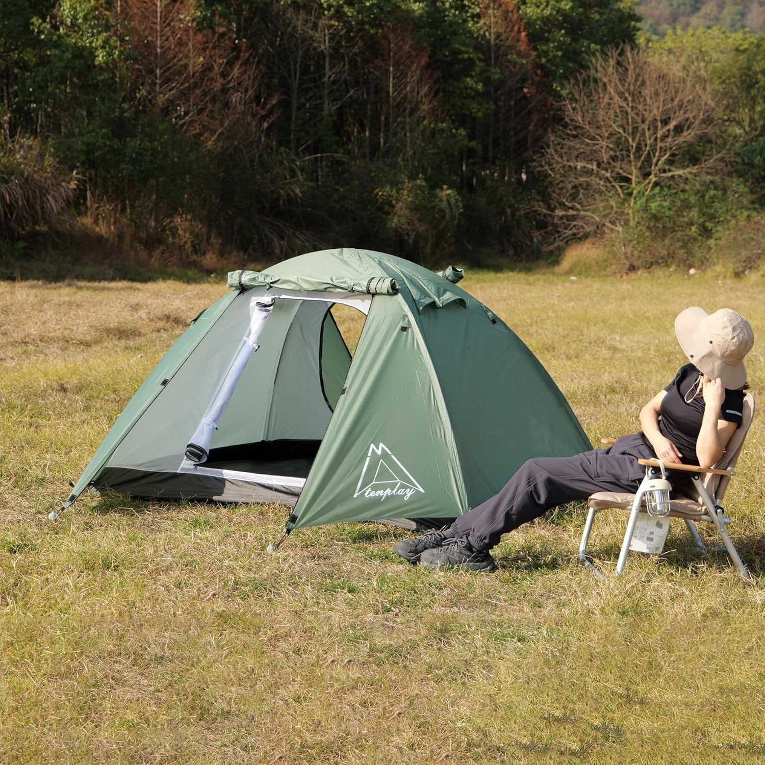 2 Man Camping Tent PU3000mm Waterproof Lightweight 2 Doors