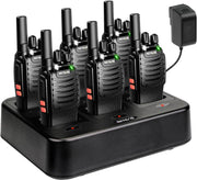 Walkie Talkies 6 Pack Two Way Radio Long Range VOX w 6 Way Charger