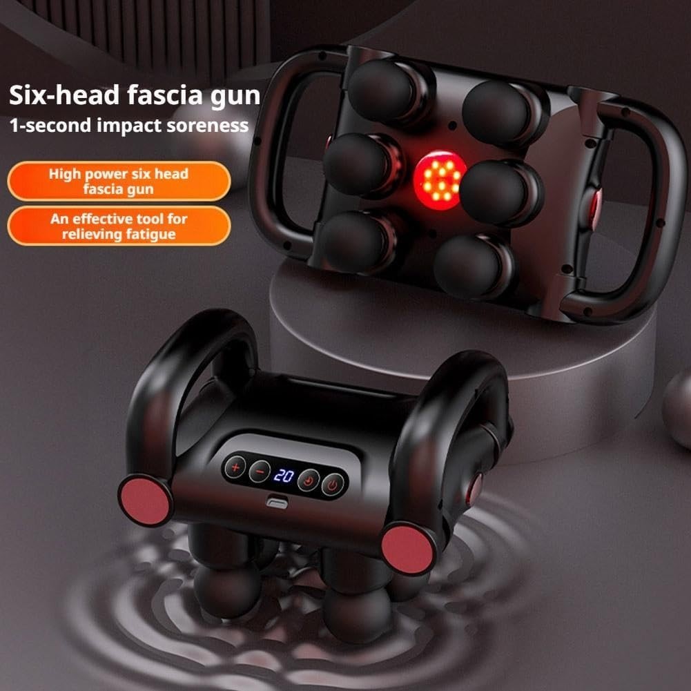 6 Head Deep Tissue Massage Gun Quiet Full Body Muscle Pain Relief 3 Modes