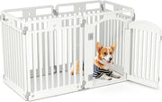Foldable Dog Playpen with Lockable Gate for Small & Medium Pets Indoor Outdoor