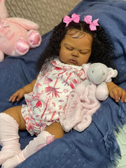 19in African American Reborn Baby Doll Silicone Vinyl Sleeping Toy Gift