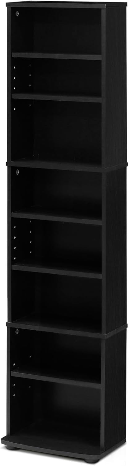 8 Tier CD DVD Storage Tower Adjustable Media Shelf Game Rack Espresso