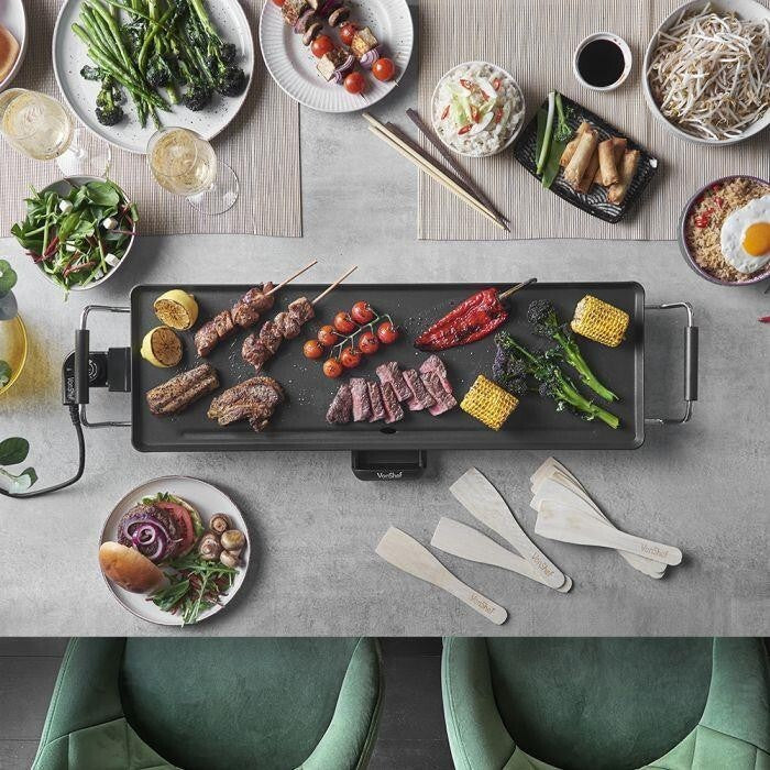 XL Electric Teppanyaki Grill – Non-Stick, 2000W, UK Plug, Drip Tray