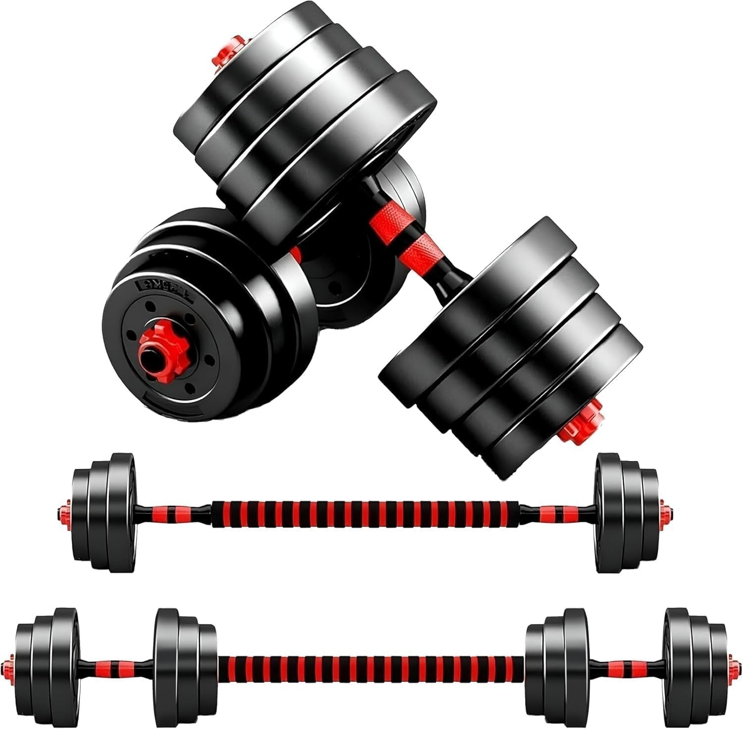 40kg Slide-On Free Weights Set Dumbbell Barbell Combo Home Training