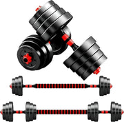 40kg Slide-On Free Weights Set Dumbbell Barbell Combo Home Training