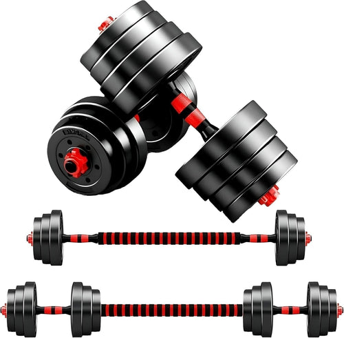 40kg Slide-On Free Weights Set Dumbbell Barbell Combo Home Training