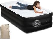 Single Air Bed with Built-in Pump, Inflatable Mattress 190x100x46