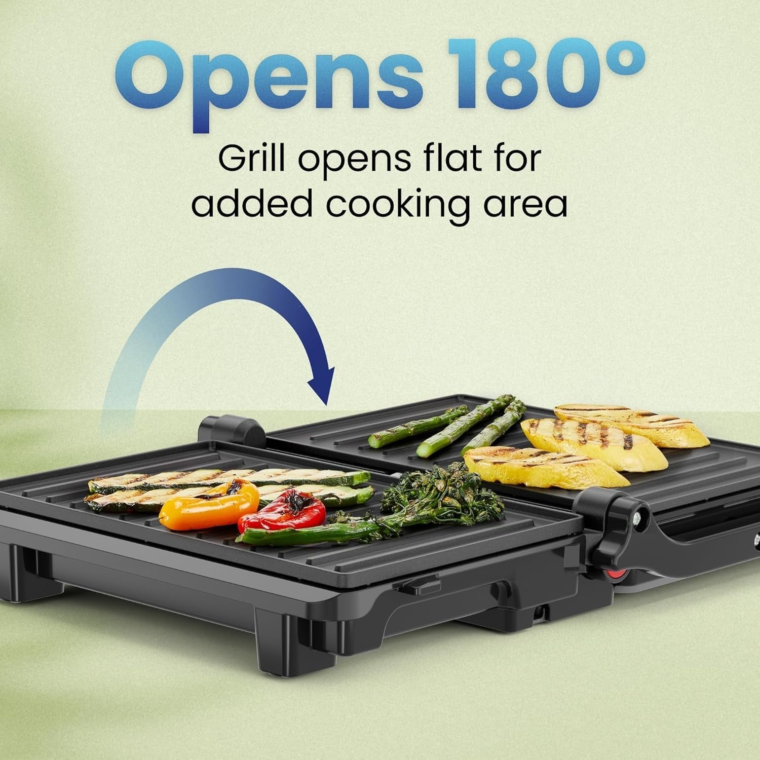 2 Slice Panini Press Grill 700W Non Stick 27.1cm Black