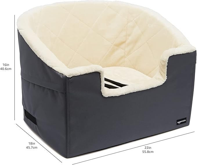 Large Pet Car Booster Seat Dog Cat Travel Bed Safety Lead 30lb Grey