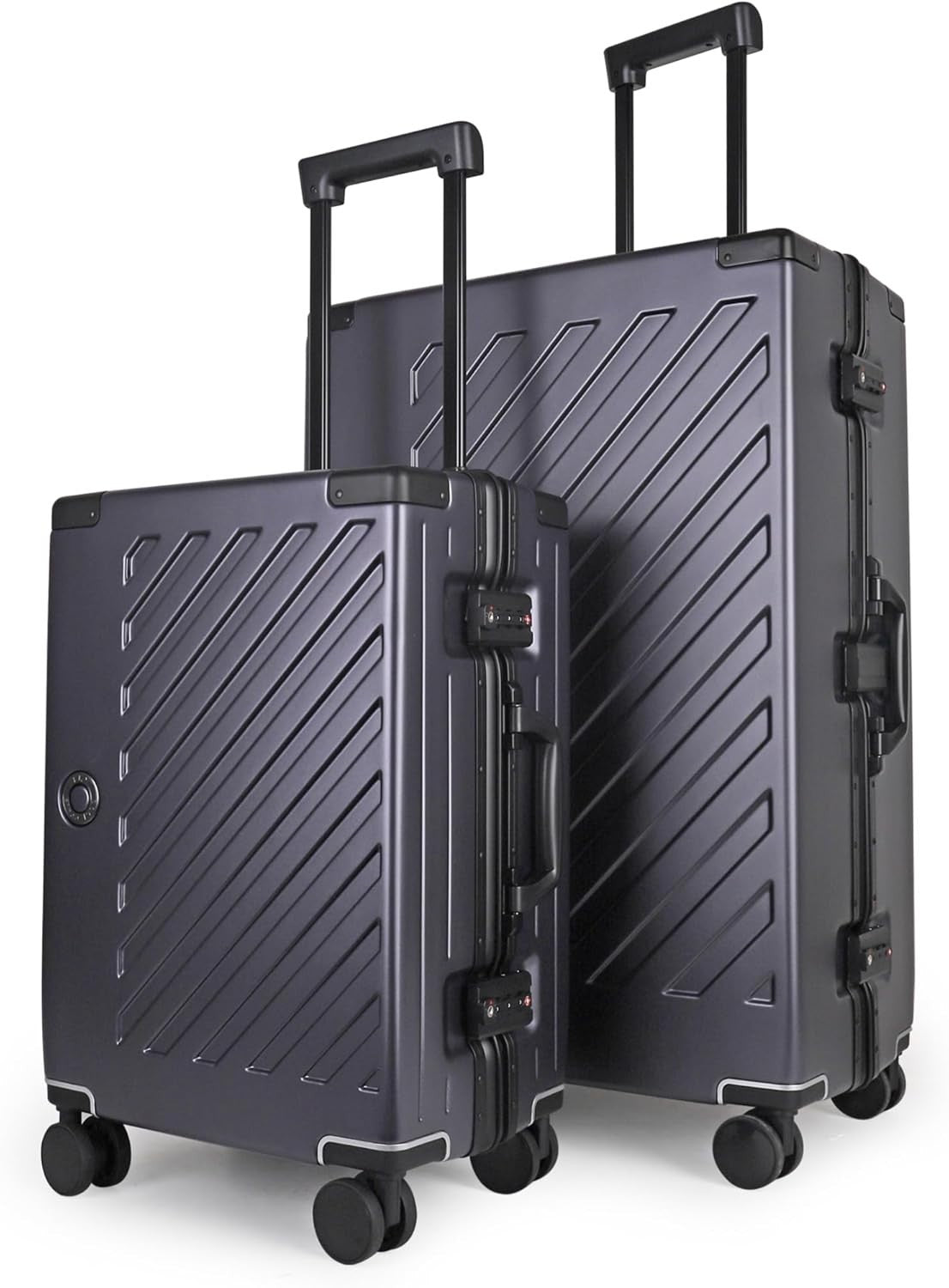 Zipperless Polycarbonate Suitcase Set Carry On + Large TSA Locks Spinner