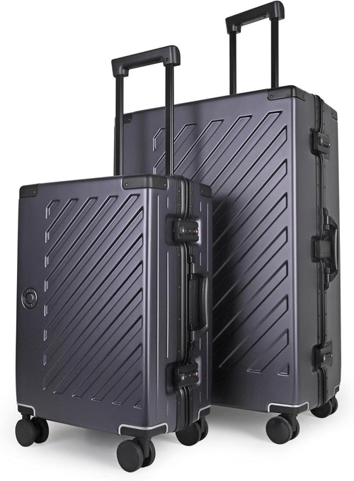 Zipperless Polycarbonate Suitcase Set Carry On + Large TSA Locks Spinner
