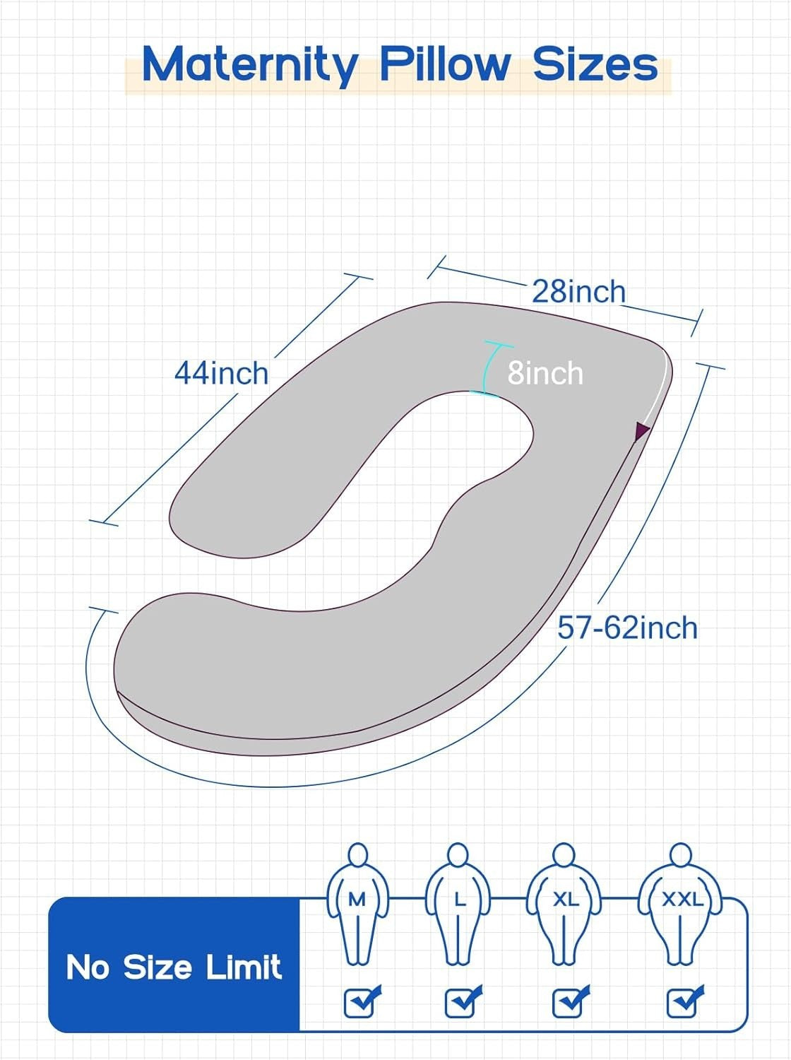 Cooling Pregnancy Pillow Full Body Support Side Sleeper Back Belly Legs