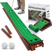 Indoor Golf Putting Green Mat Auto Ball Return 9ft Practice Trainer