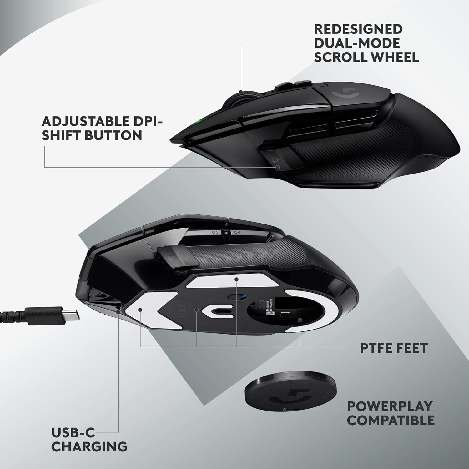 Wireless Gaming Mouse 25K DPI Ultra Fast Lightspeed Ergonomic Pro PC