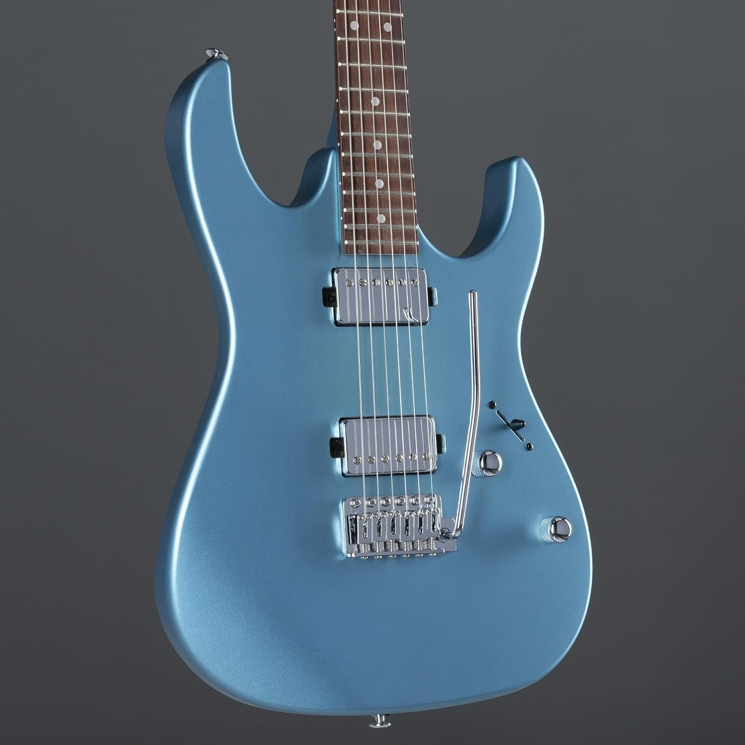 6 String Electric Guitar H-H Tremolo Maple Neck Blue Matte