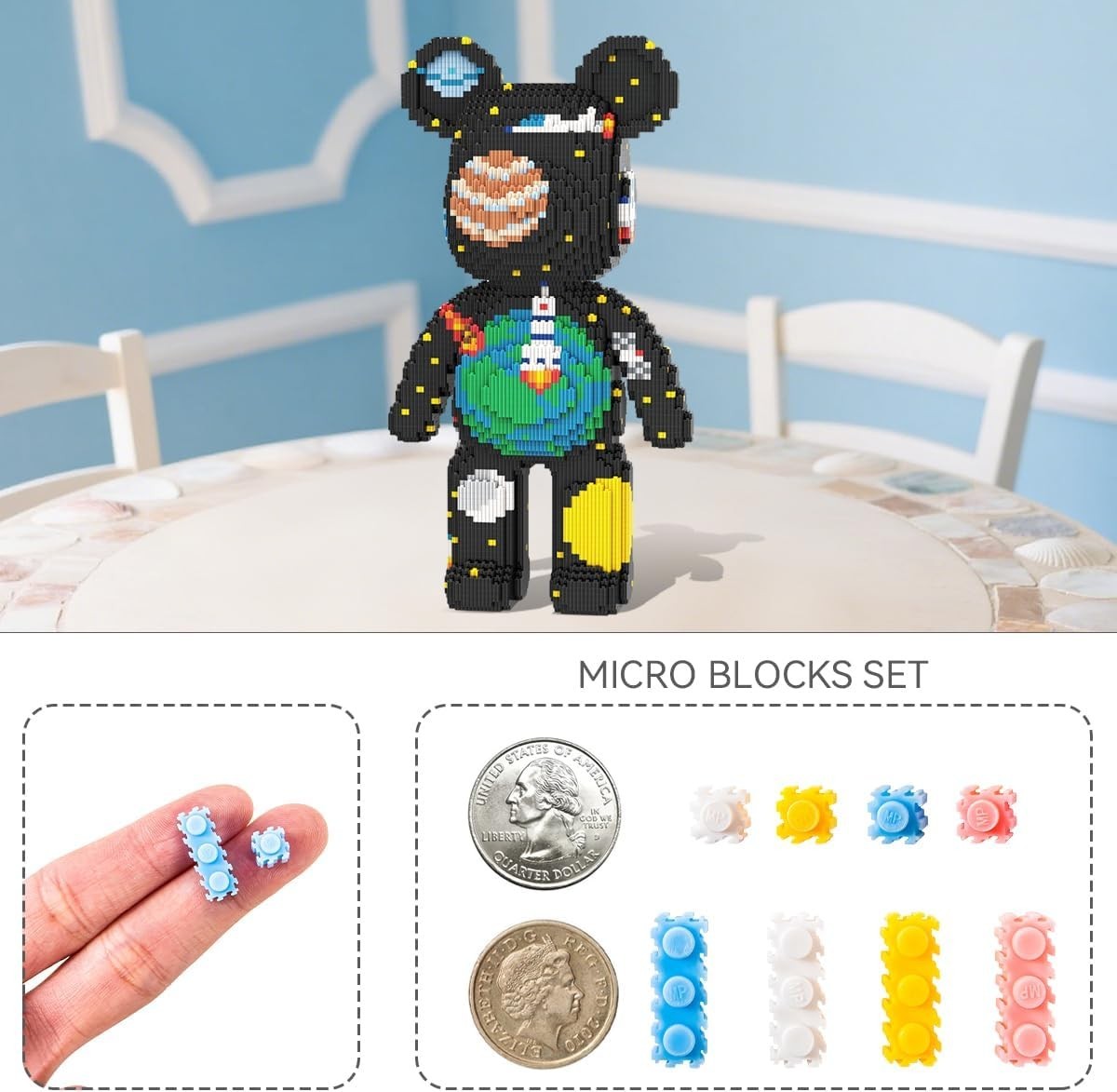 Micro Building Blocks Bear Model 5800pcs Creative Home Decor Gift for Adults