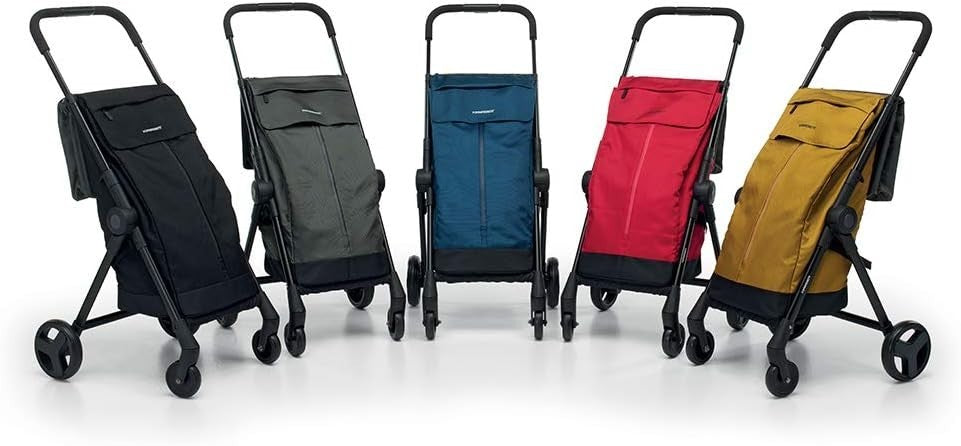 Folding Shopping Trolley 46L Bag Swivel Wheels Lightweight Aluminium Grey