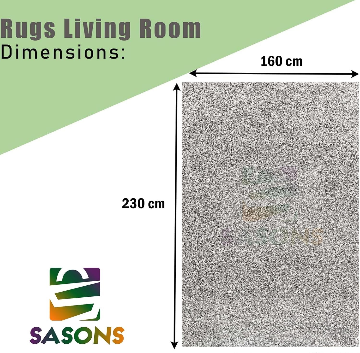 Extra Large Shaggy Rug 160x230cm 5cm Thick Soft High Pile Silver Carpet