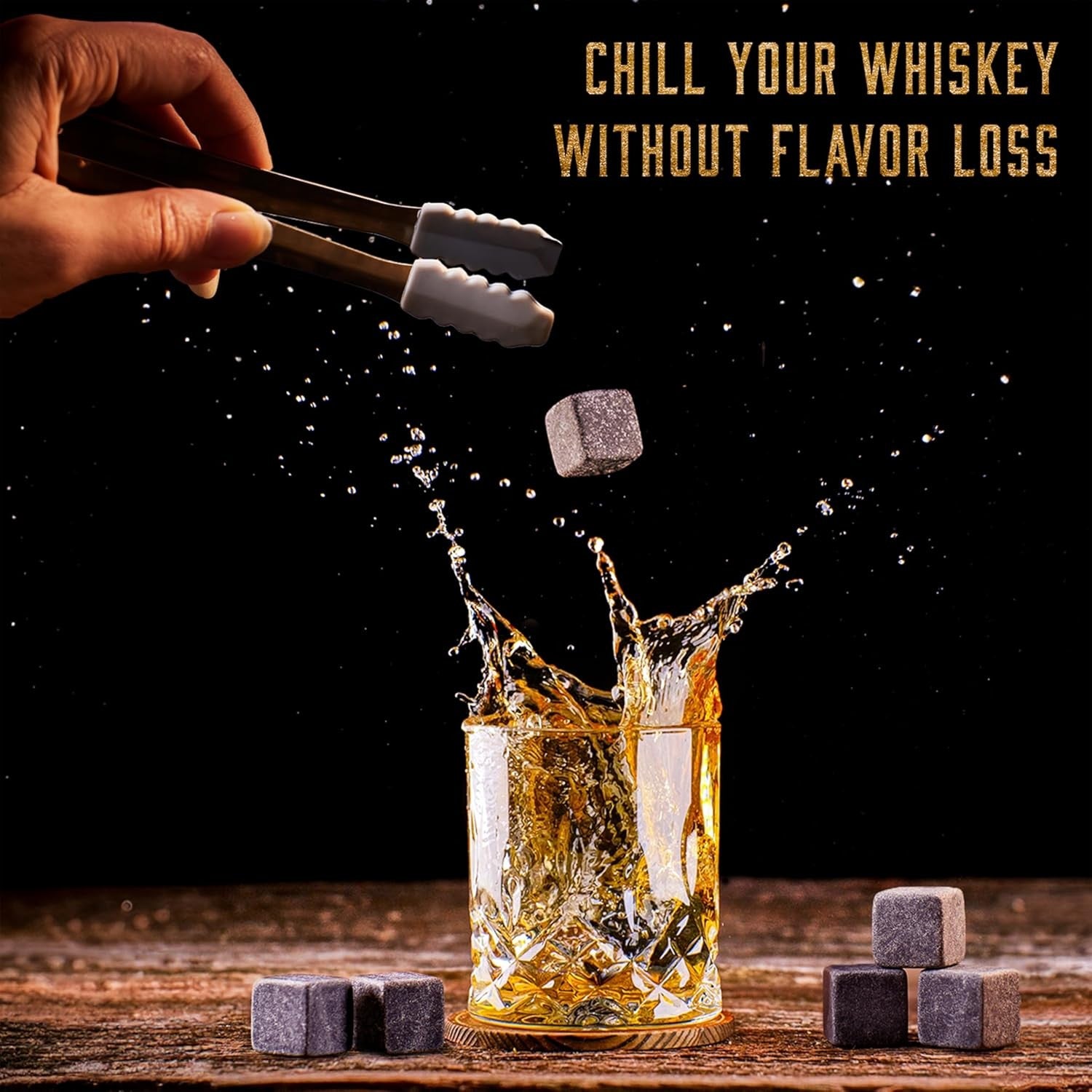 700ml Whiskey Decanter Gift Set with Glasses Stones Coasters Wooden Box