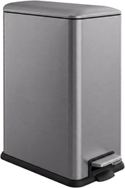 45L Stainless Steel Pedal Bin Slim Kitchen Trash Can Soft Close Grey