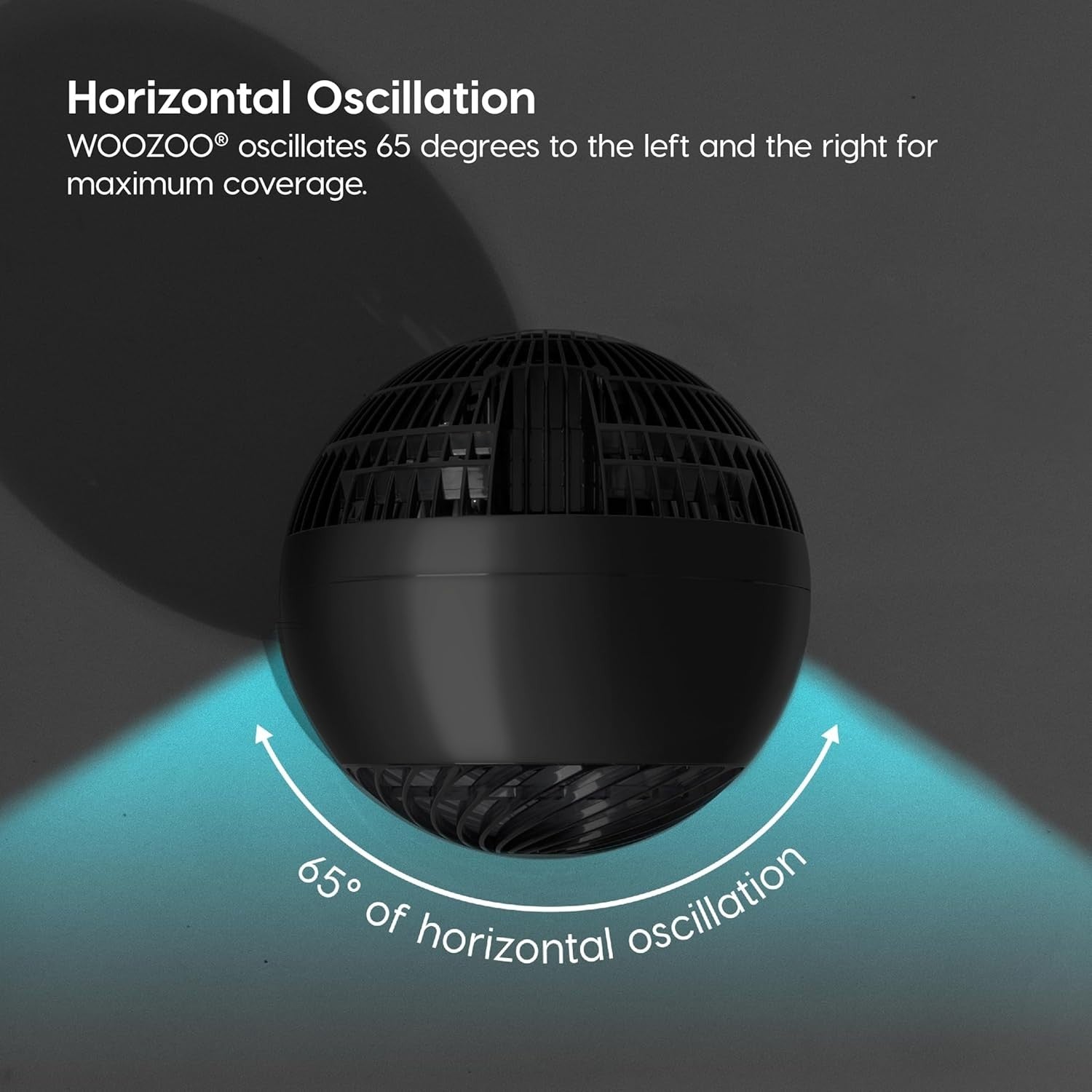 Oscillating Desk Fan w/ Remote – 5-Speed Quiet Air Circulator 90° Tilt Black