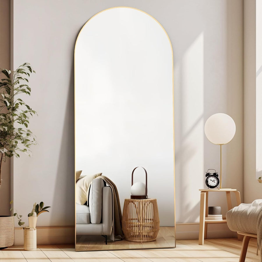 Gold Arch Full Length Mirror 165x60cm Floor Standing Wall Leaning
