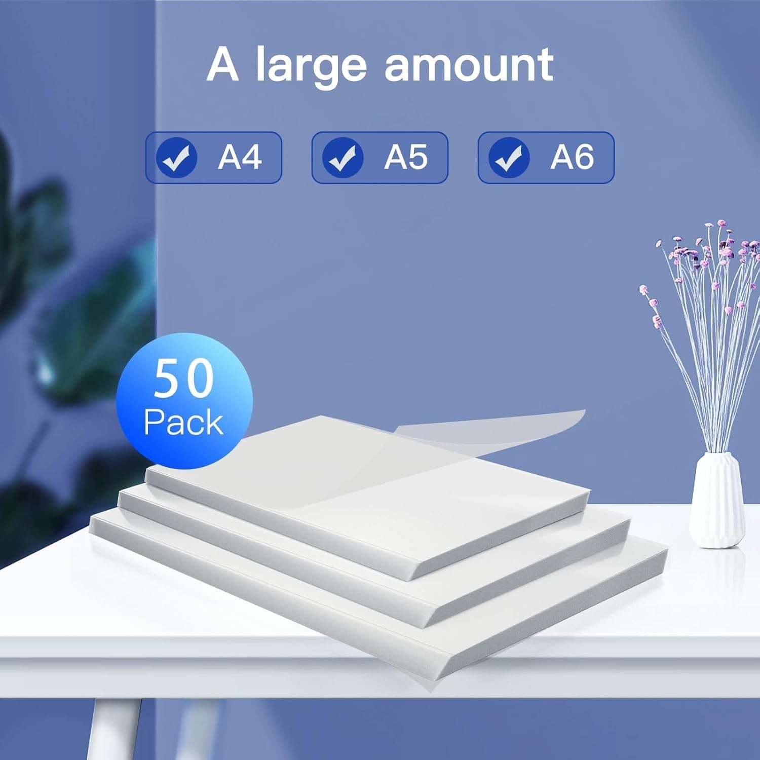 Clear Thermal Laminating Pouches A4 A5 A6 80 Mic Waterproof 50 Pack