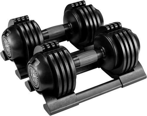 Adjustable Dumbbell Set 20kg Pair 5-in-1 Quick Change Non-Slip Home Gym