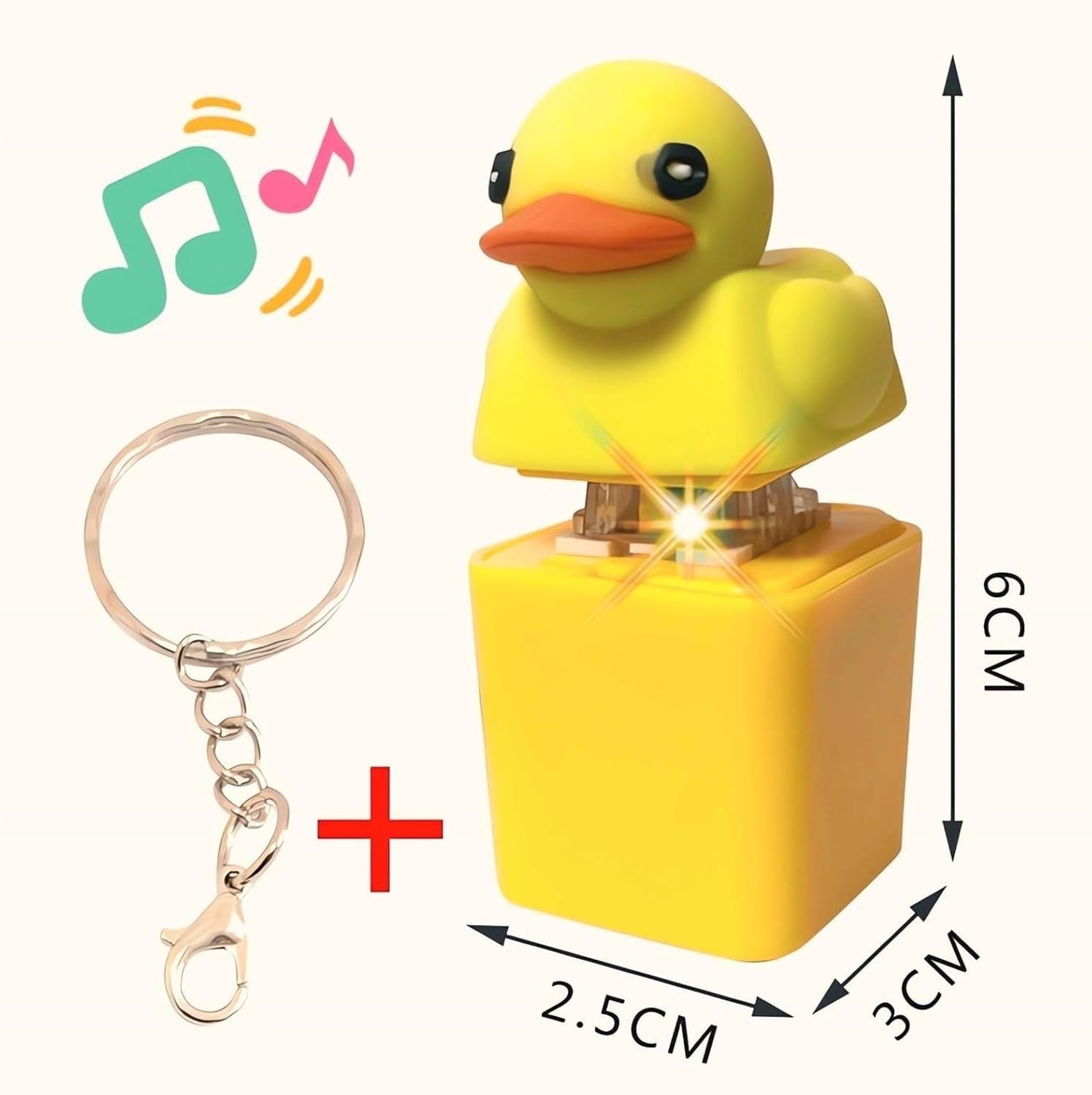Quacking Duck Fidget Toy Keychain Clicker Stress Relief Button