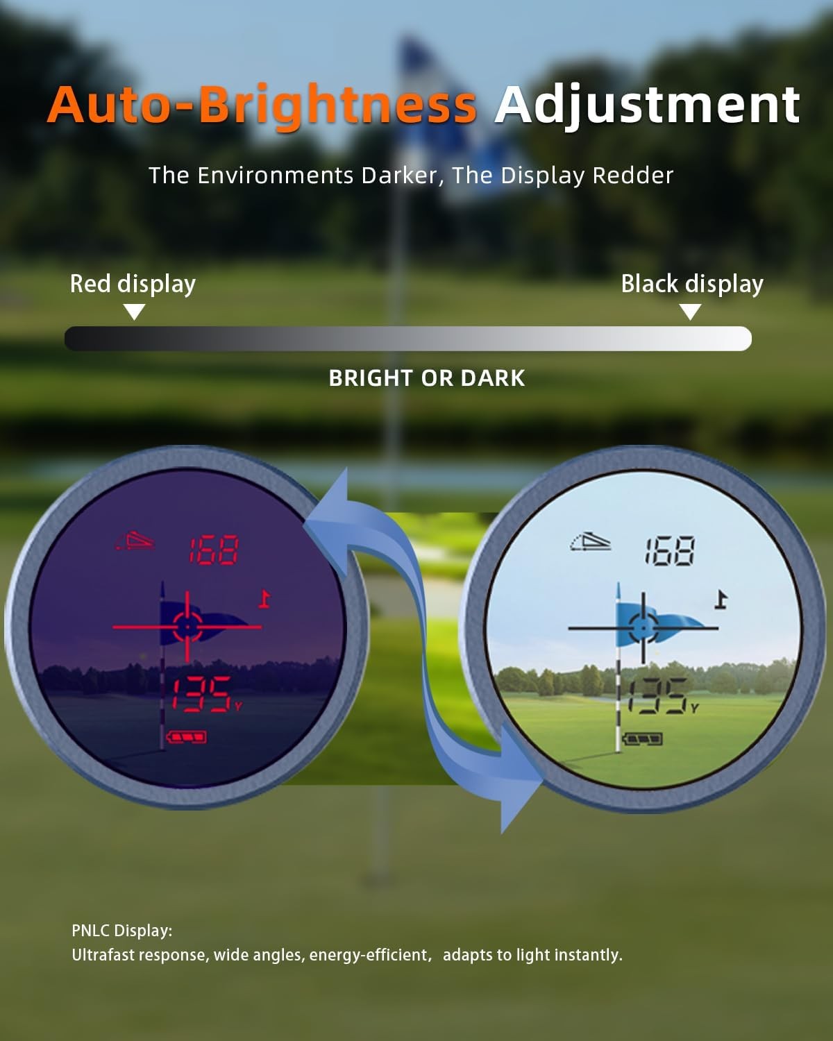 Golf Laser Rangefinder 1200 Yards Slope On Off Red Display Magnet