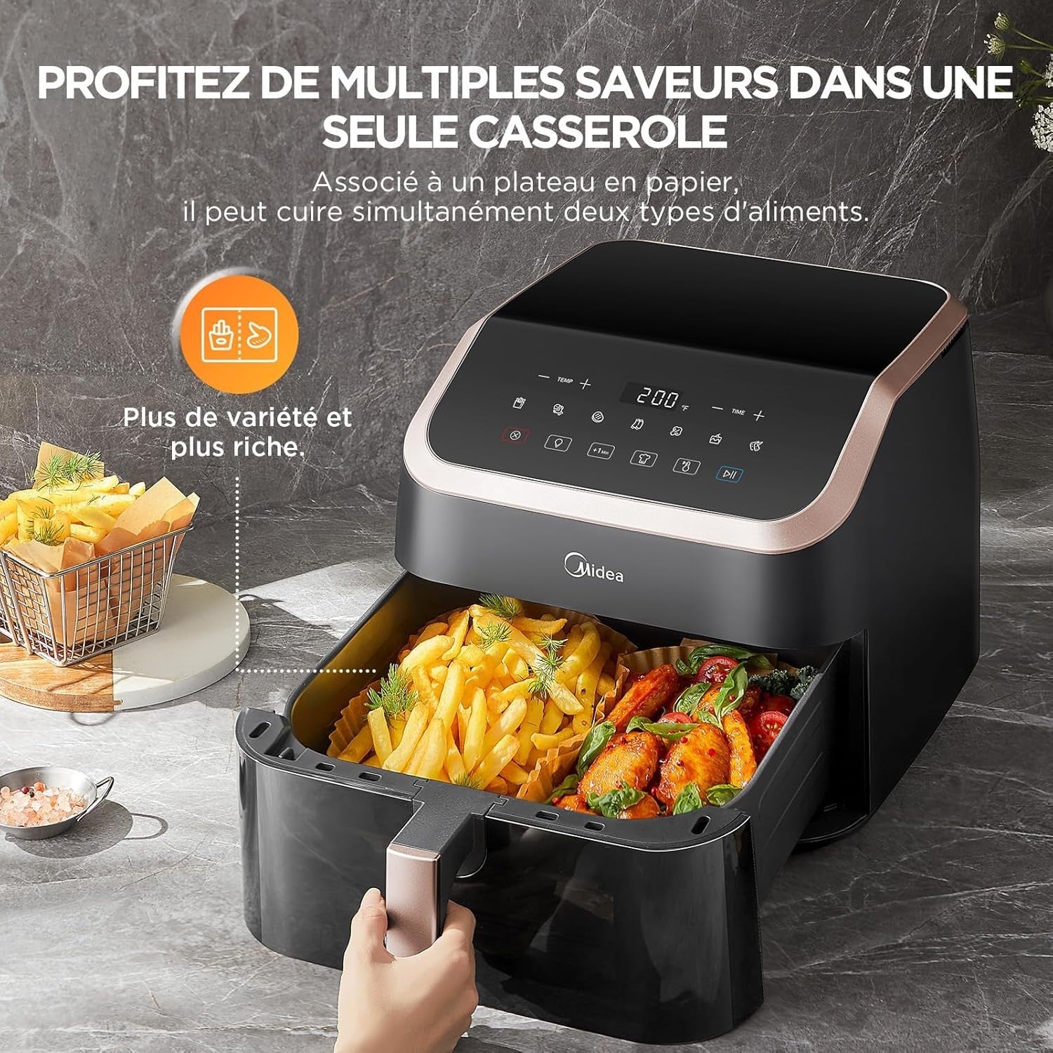 8.5L Large Air Fryer Window No Oil 8in1 Max Crisp Timer Nonstick
