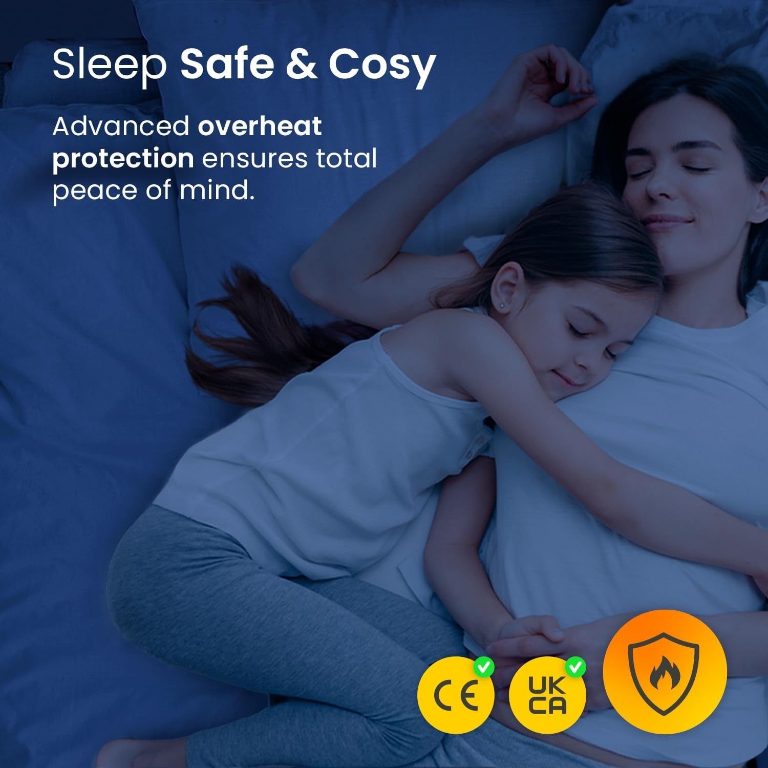 Double Electric Heated Underblanket Dual Control Soft Fleece Washable