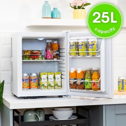 25L Mini Fridge Thermoelectric Quiet Portable for Bedroom Home White