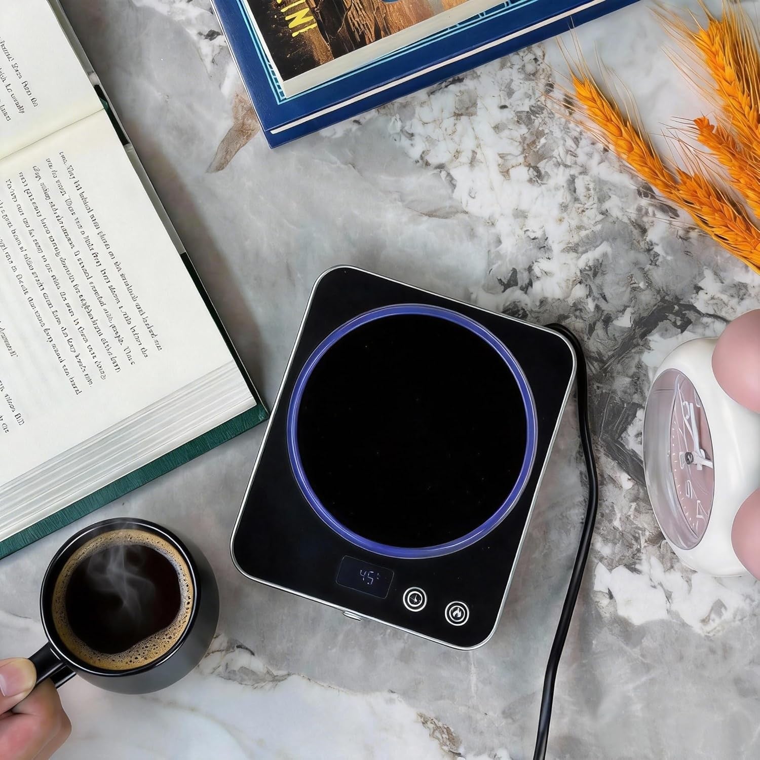 Smart Coffee Mug Warmer 3 Temp Settings LED Desk Cup Heater