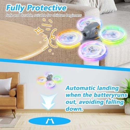 Mini Drone for Kids 6-12, LED Lights, 360° Flip, Altitude Hold, Headless