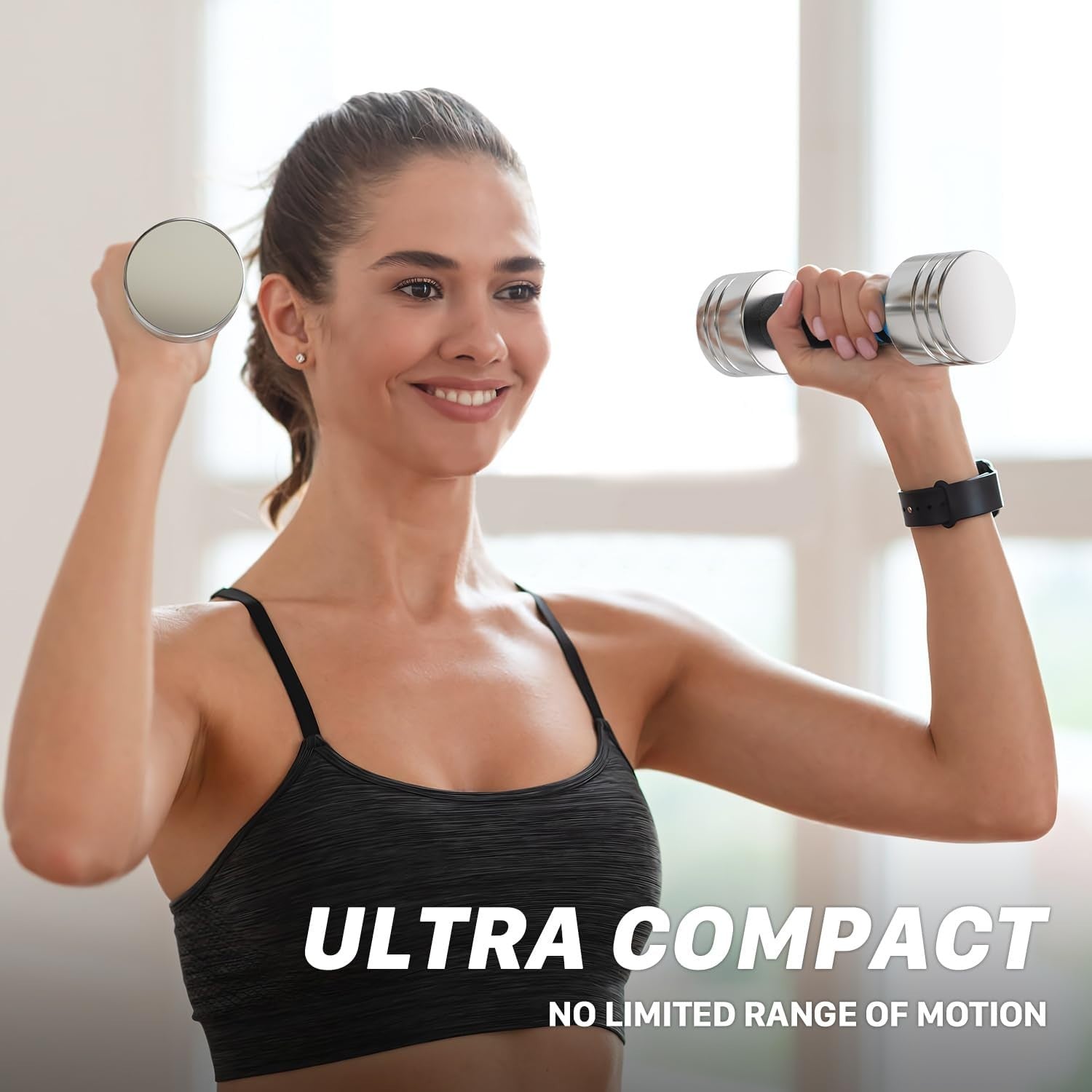 Steel Adjustable Dumbbell Compact Chrome Foam Grip Home Gym Weights