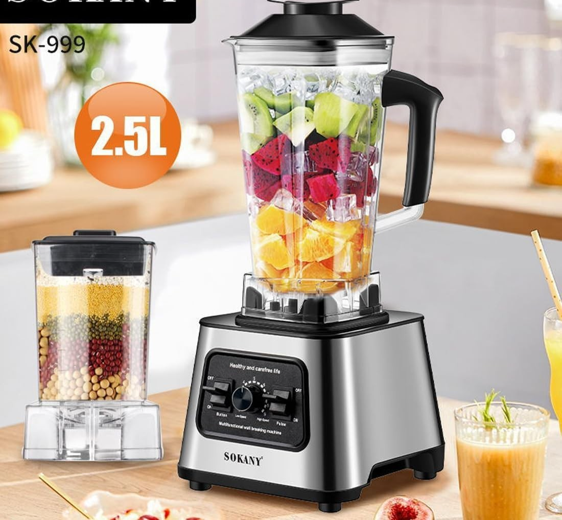 6000W Blender Smoothie Maker 2.5L Jug | Ice Crush Food Grinder 15 Speed