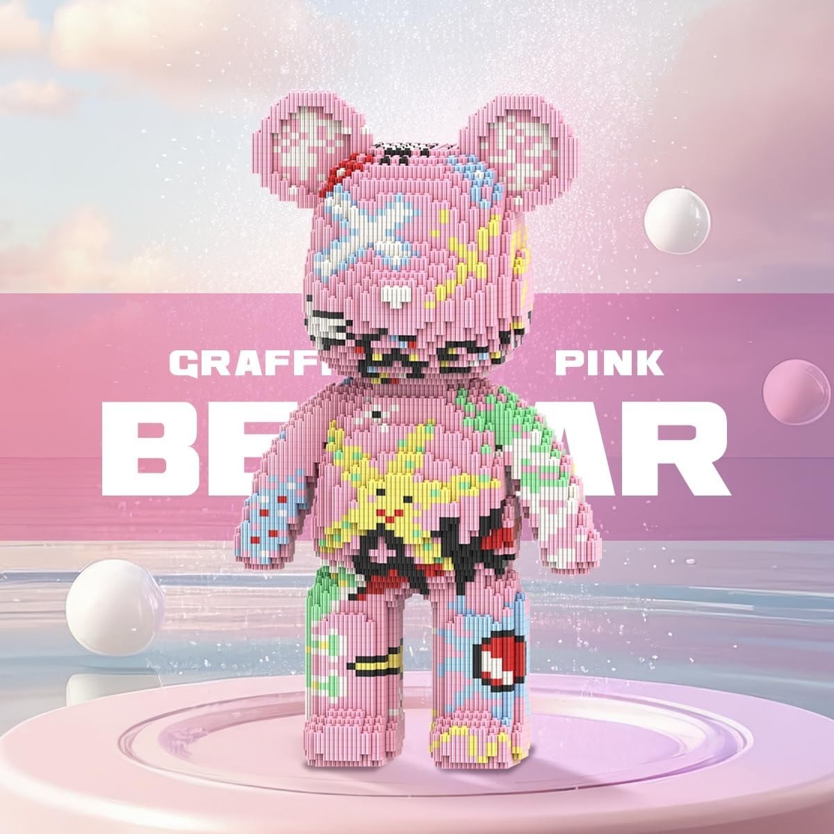 Pink Bear Building Block Set 5600 Pcs | Creative Home Decor & Kids Gift