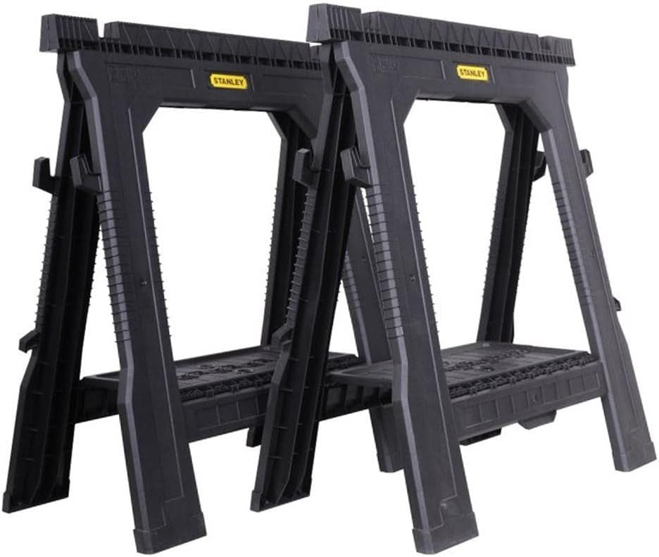 Folding Workbench Sawhorse Twin Pack Ultra Compact 450kg Load Portable