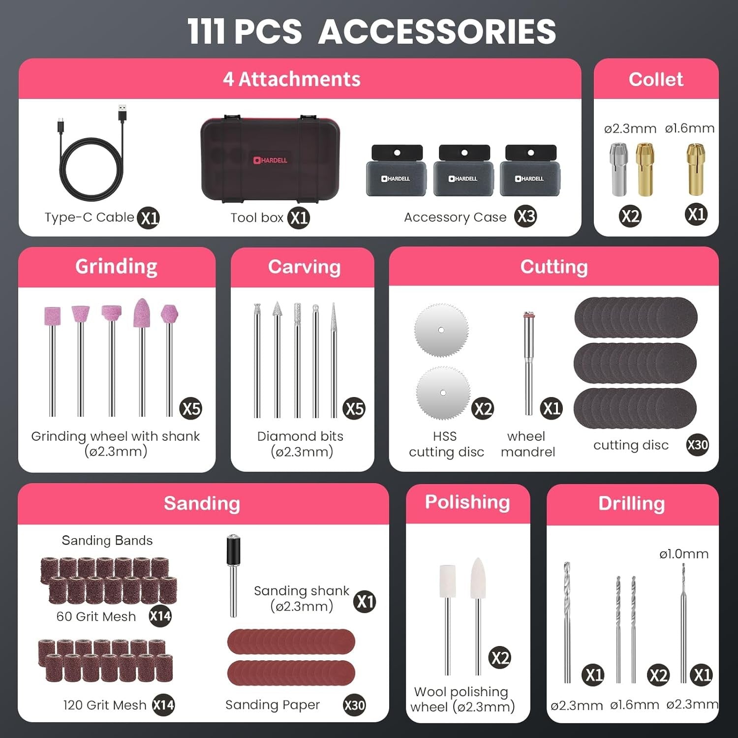 Mini Cordless Rotary Tool Kit 5 Speed Engraving Pen DIY Craft Set