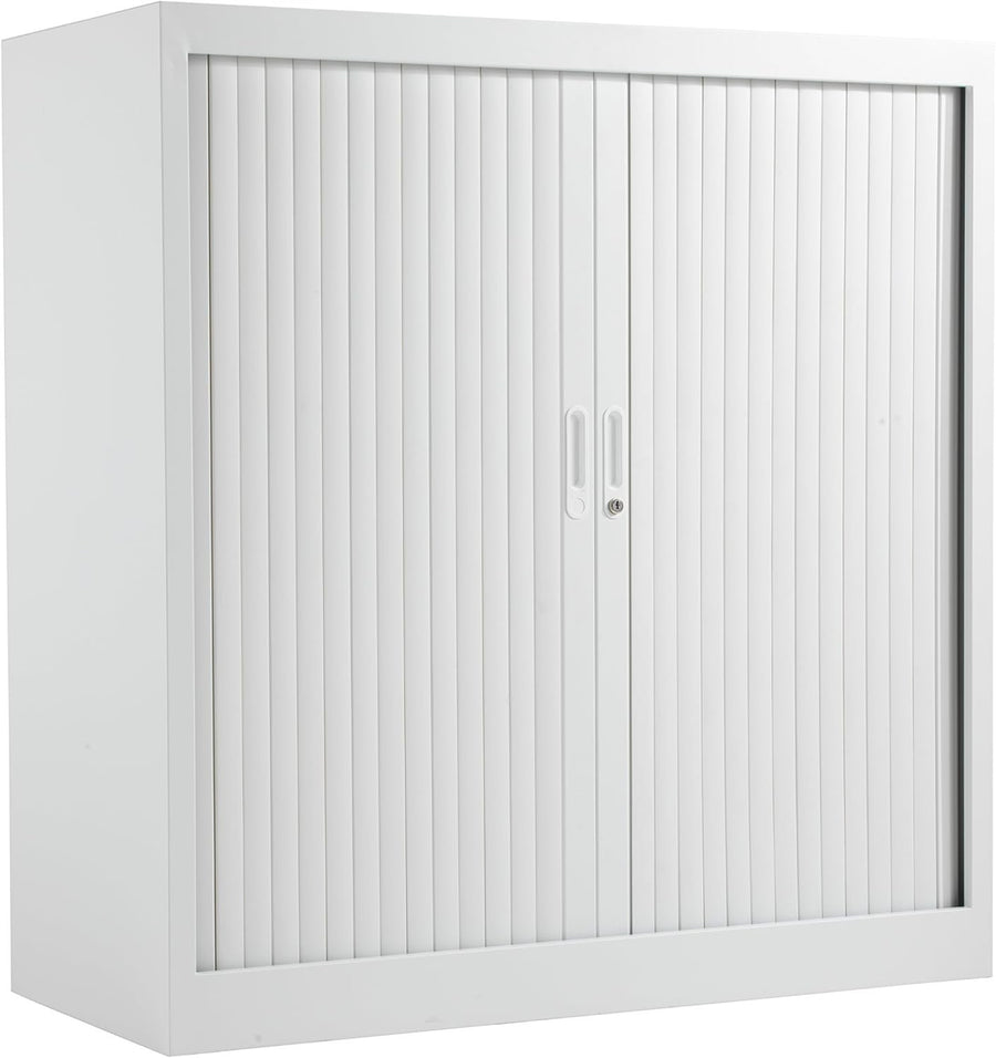 Metal Storage Cabinet Lockable with Adjustable Shelves & 50kg Load – White