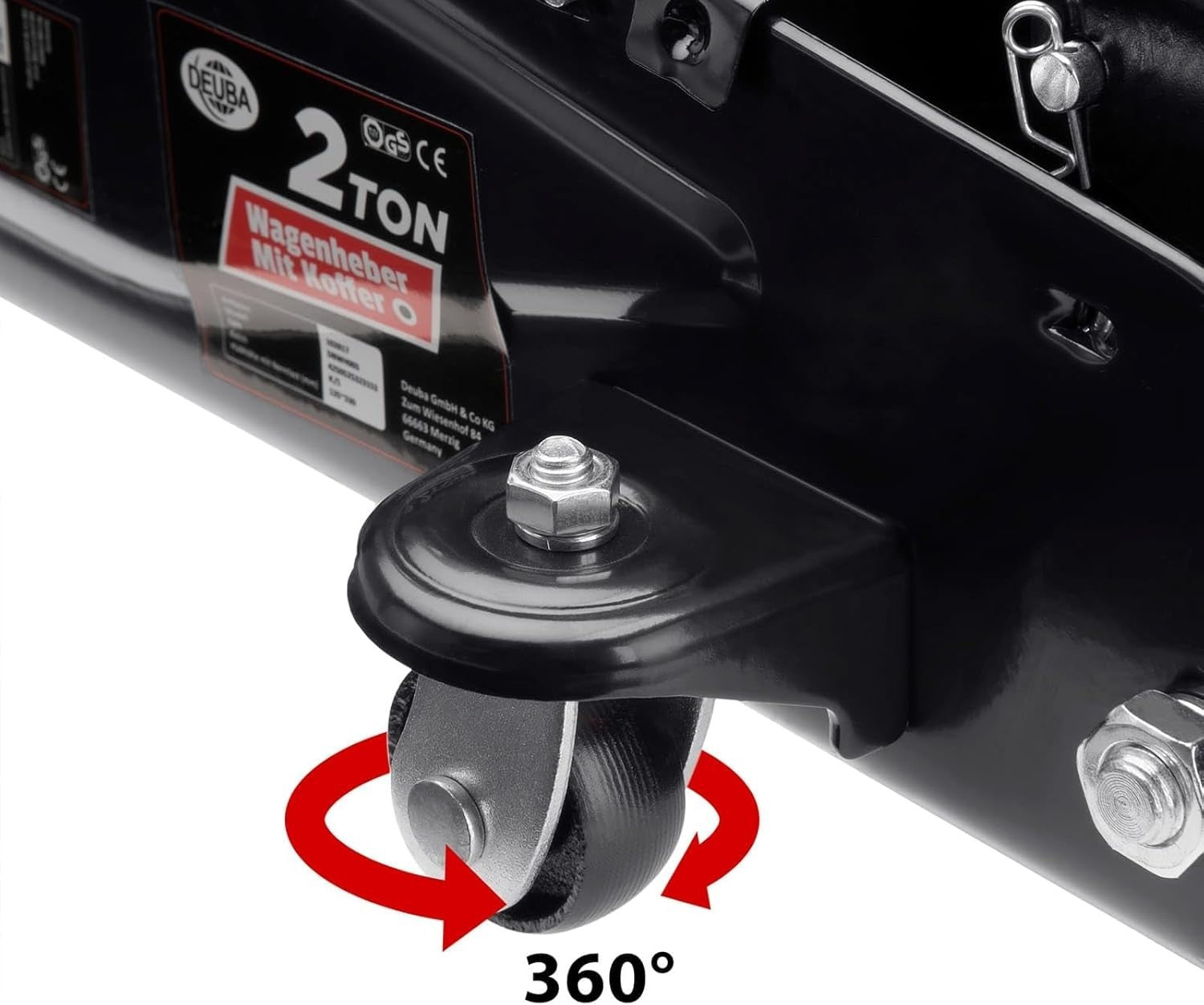 2 Ton Hydraulic Trolley Jack 135–330mm w/ Case Rubber Pad Heavy Duty Black